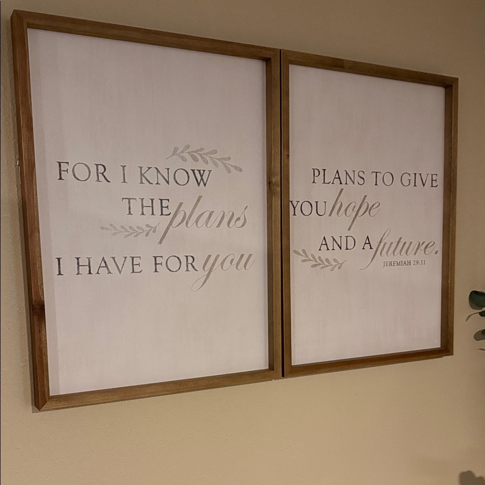 Inspirational Wall Art with Brown Frame